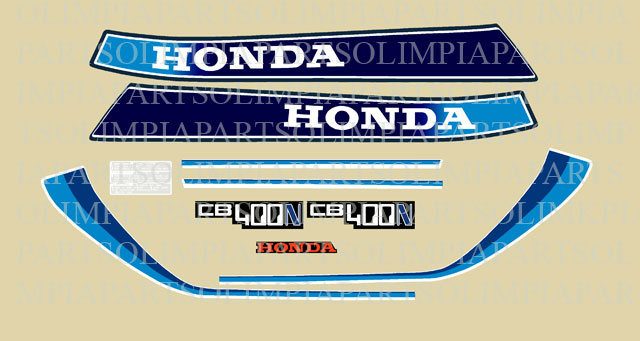 Honda CB 400 N '81 moto blu adesivi @