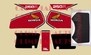 Honda XL 250 R moto bianca serie adesivi  @