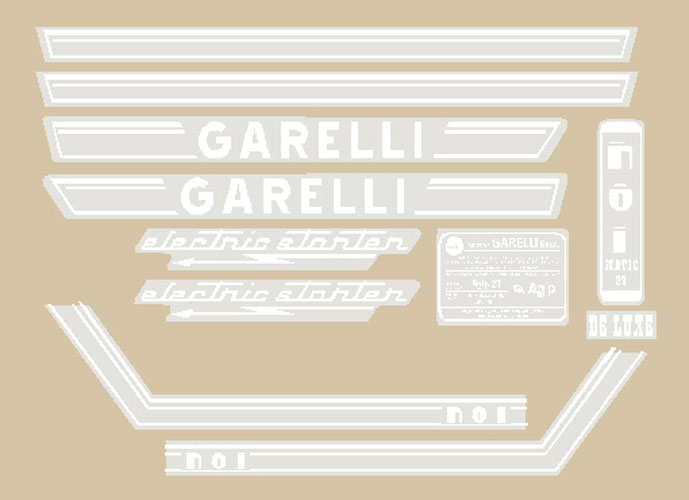 Serie adesivi Garelli NOI de luxe motorino verde militare