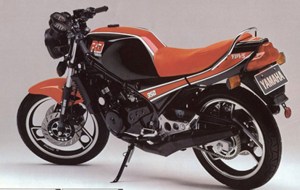 @ Yamaha RD 350 N1 JF YPVS 1985 moto bianca adesivi @