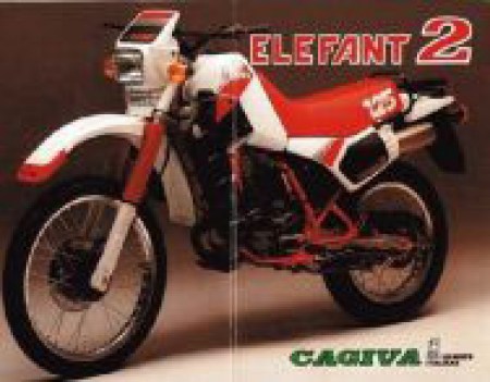@ cagiva elefant 2 125/200 1985 moto bianca adesivi @