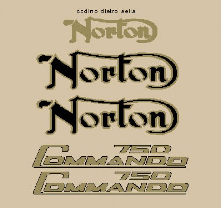 norton commando 750 serie adesivi @