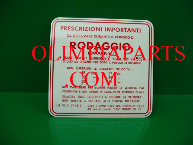 Adesivo rodaggio